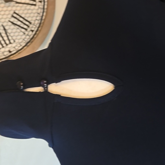 VENUS Navy Long Sleeve Top with Ruched Detailed Sleeves Mock Neck - Picture 5 of 12